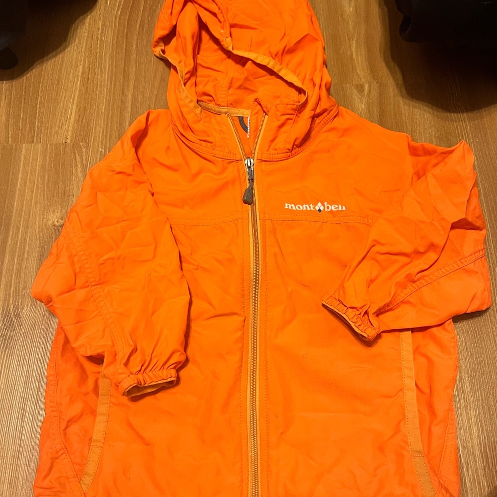Vibrant Orange Lightweight Raincoat with Hood